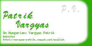 patrik vargyas business card